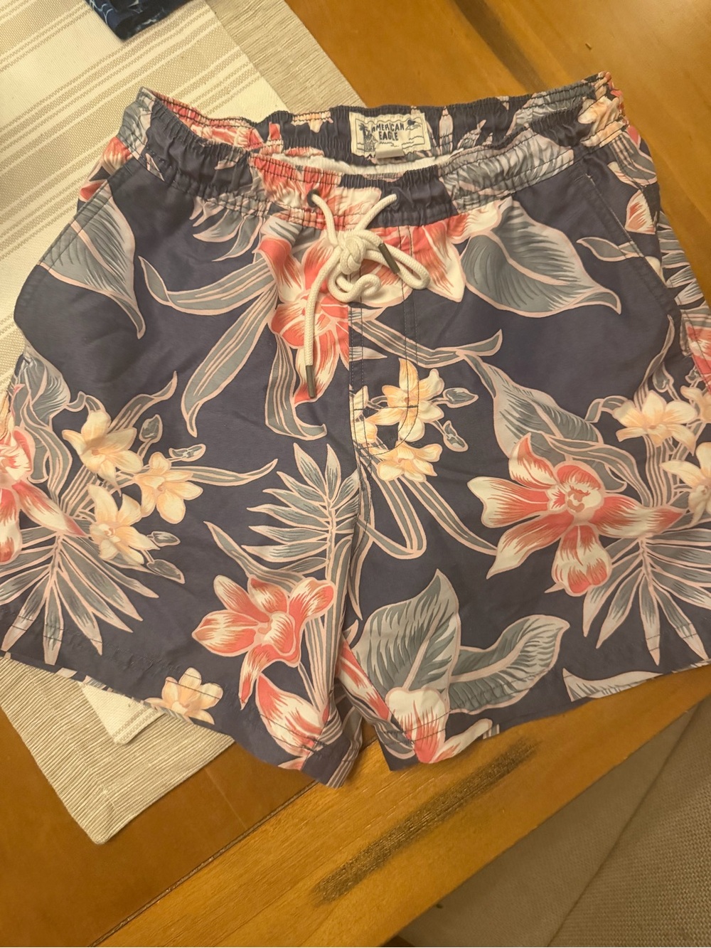American Eagle Outfitters Navy Floral Swim Trunks